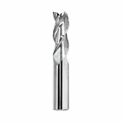 This square carbide roughing end mill is designed for aggressive material removal in nonferrous materials such as aluminum and brass. With a 3/4" diameter, 5 flutes, 2-1/4" length of cut, and 5" overall length, it provides efficient chip evacuation and smooth finishes in CNC milling applications.