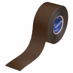 Solid brown polyester floor marking tape, 3 in wide by 100 ft long, with a 22 mil thickness. Part of the B-553 series, this tape is designed for color-coded aisle marking, hazard identification, and area delineation in industrial environments where heavy foot and forklift traffic is present.