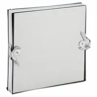 Duct Access Door: 10 in x 10 in, 24 ga, Steel, Double Cam, Tab-In Hinge, 10 in Observation Port Ht