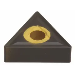 Triangle (T) indexable turning insert for general turning operations on metal workpieces. Suitable for machining, automotive, and industrial equipment manufacturing applications requiring consistent chip control.
