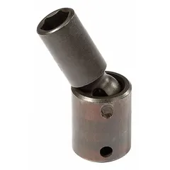 This 3/8" drive metric flex impact socket features a 14 mm, 6-point deep design with a black oxide finish. It is not tether capable. The flex construction allows access to fasteners in confined or angled spaces, suitable for high-torque fastening and loosening applications in automotive and industrial maintenance.