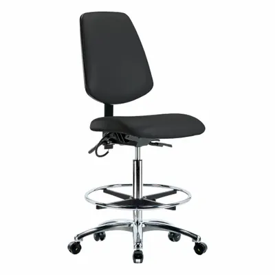 OEM Task Chair: Vinyl, Armless, Ht Range 26 1/4 in to 36 in, 18 1/2 in Seat Wd - Vinyl ESD Chairs