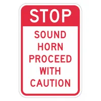 Reflective Lift Truck Traffic Stop Sign: Aluminum, Mounting Holes Sign Mounting, 0.063 in Thick (MPN T1-1213-HI_12x18)