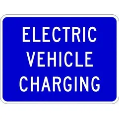 This 24 in x 18 in aluminum sign designates parking or areas reserved for electric vehicle charging. It features a 0.08 in thickness and High-Intensity Prismatic retroreflective grade for visibility. Compliant with MUTCD standard D9-11BP. Not ADA compliant.