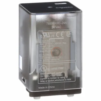 SCHNEIDER General Purpose Relay: Socket Mounted, 10 A Current Rating, 24V AC, DPDT - Socket-Mounted Relays
