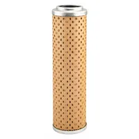 Cartridge hydraulic filter for removing contaminants from hydraulic fluid. Features cellulose media and a 1 1/4 in inside diameter. Includes an O-ring for sealing. Compatible with Nicholson vehicles