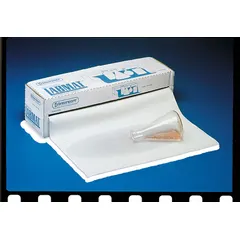 Orange polyethylene bench liner, 50 ft long by 20 in wide, with polyethylene backing. Provides a disposable protective layer for laboratory or industrial work surfaces to contain spills and simplify cleanup.