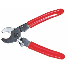 This straight cable cutter is designed for cutting aluminum electric cable up to 1/4 in maximum diameter. The plastic handle provides a comfortable grip during use. Suitable for electrical and data cable installation and maintenance tasks.