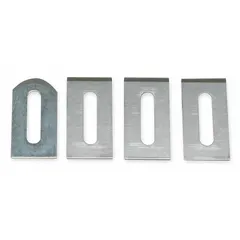 Straight-edge replacement blades for coaxial cable strippers. Compatible with models 25D026 and 45-164. Direct OEM replacement to restore stripping accuracy.