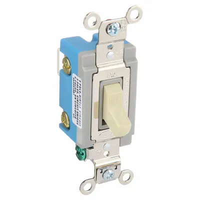 BRYANT Wall Switch: Toggle Switch, Double Pole, Maintained, Ivory, 120/277V AC - Toggle Wall Switches