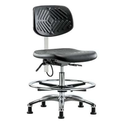 OEM Task Chair: Polyurethane, Armless, Ht Range 20 1/4 in to 28 in, 16 in Seat Wd - Polyurethane ESD & Cleanroom Chairs