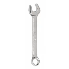 Alloy steel combination wrench with satin finish, 12 mm hex head, and offset design. Overall length 7 3/4 in. Used for tightening or loosening 12 mm hex fasteners in industrial maintenance, assembly, and repair applications.