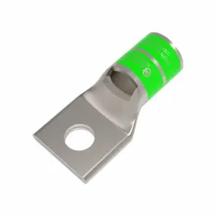 One-hole compression lug for terminating 600 kcmil stranded copper wire. Features a 5/8 in stud size and standard barrel design. Suitable for industrial power connections.