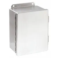 HOFFMAN Enclosure: 316L Stainless Steel, 10 in x 8 in x 4 in, NEMA 12/3R/4/4X, Solid Cover, Hinged (MPN A1008CHNFSS6)