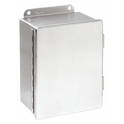 HOFFMAN Enclosure: 316L Stainless Steel, 10 in x 8 in x 4 in, NEMA 12/3R/4/4X, Solid Cover - Stainless Steel Enclosures