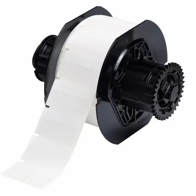 BRADY Wraparound Label: 1 in x 1 3/4 in, Vinyl, White (Matte) - Brady Precut Label Rolls