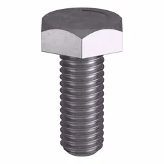 Grade B8 heavy hex bolt made from stainless steel per ASTM A193, with 3/8"-16 thread size and plain finish. Conforms to ASME B18.2.1 dimensional standards. Suitable for structural bolting in high-temperature and high-pressure applications such as flanged connections, pressure vessels, and valve assemblies. Supplied in a 10-pack without nut.