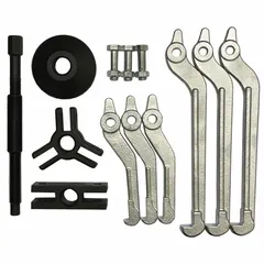 Jaw puller set with 11 1/2 in jaw spread, 6 1/8 in jaw reach, and 0.35 in jaw thickness. Used for removing gears, bearings, pulleys, and other press-fit components from shafts in maintenance and repair applications.