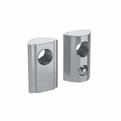 FATH INC. Roll In T-Nut: M8 Size, For 8 mm Slot Wd, 15 Series/40 Series, Single Offset - Roll-In T-Nuts