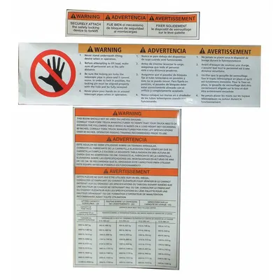 Dayton Fork Truck Booms Label Kit, MH4WYT104G - Replacement Parts for Forklifts