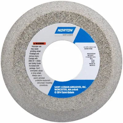 NORTON Flaring Cup Grinding Wheel: Type 11, 4" x 1 1/2" x 1 1/4", 32A46-KVBE - Grinding Wheels for Moderate-to-Heavy Grinding of Tool Steels