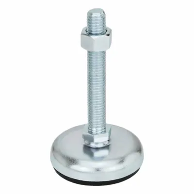 JW WINCO Male-End Leveling Mount: Swiveling Stud, 1/2"-13 Thread Size, 2.36 in - Non-Skid Male Leveling Mounts