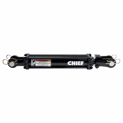 CHIEF Hydraulic Cylinder: 3 in Bore Dia., 24 in Stroke Lg, #8 SAE Port Size - Heavy-Duty Tie-Rod Cylinders