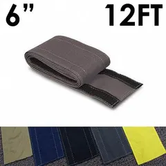 This fabric hook-and-loop cable floor cover is made of gray nylon, measuring 6 inches wide and 12 feet long. It provides a low-profile solution for managing and protecting cables across walkways and work areas, helping to reduce trip hazards and cable wear.