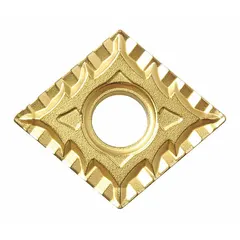 The KYOCERA CNMG432CQPV720 is a diamond indexable turning insert with CNMG432 geometry, CQ chipbreaker, and PV720 grade. It is used for precision turning, facing, and boring of non-ferrous materials, composites, and abrasive alloys in general machining applications.