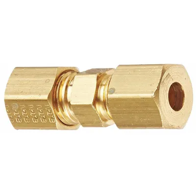 WEATHERHEAD Compression Fitting Union: 5/16 in OD x 5/16 in OD Fitting Size - Standard Sleeve Brass Compression Fittings