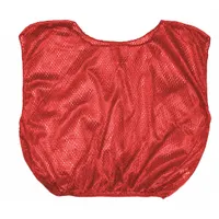 This scrimmage vest is made of polyester in red. It is used in team practices and training sessions to distinguish players by team or position, suitable for sports such as football, soccer, and basketball