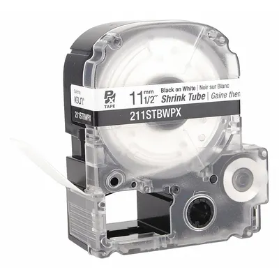 EPSON Sleeve Label: 1/2 in x 1/2 in, Polyolefin, White (Matte) - Epson Continuous Sleeve Label Roll Cartridges