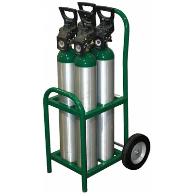 SAFTCART MDE-4 Two-Wheel Tilt-Back Vertical Medical Cylinder Cart - Two-Wheel Tilt-Back Vertical Medical Cylinder Carts