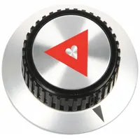 Replacement knob for Vulcan Hart ovens. Used to adjust oven controls in commercial kitchen equipment. Black plastic construction