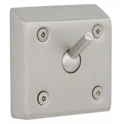 BRADLEY Bathroom Security Hook: 1 Hooks, Stainless Steel, Satin, 20 lb Release Point - Institutional Bathroom Hooks