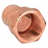 NIBCO Sweat Fitting Adapter: 1 1/4 in CTS x 1 1/4 in Pipe, FTG x FNPT, Wrot Copper (MPN 6032-11/4)