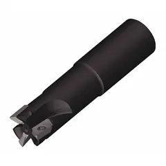 Indexable square-shoulder end mill with 16 mm shank diameter, designed for producing 90° shoulders in steel, stainless steel, and cast iron. Uses indexable carbide inserts for efficient material removal. Suitable for mold, die, and general machining applications requiring precise right-angle features.