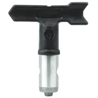 Airless spray gun tip with 0.015 in orifice size, black finish, and includes OneSeal (tip seal). Compatible with RAC 5 HandTite Tip Guard and model 243161. Used for applying paints, lacquers, and other coatings in industrial finishing, construction, and maintenance applications