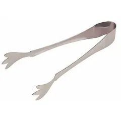 These stainless steel serving tongs are suited for handling ice cubes or small food items in food service settings. With a 7-inch length and 1-inch width, they provide hygienic, non-contact serving. Not dishwasher safe and not NSF certified.