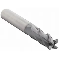 This general purpose carbide square end mill features a TiAlN coating and 4-flute geometry for efficient chip evacuation and heat resistance. With a 21/64" mill diameter, 1" length of cut, and 2-1/2" overall length, it is suited for slotting, profiling, and contouring operations in industrial machining.