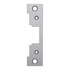 This electric strike faceplate is an OEM component designed for use with HES Series 7000 electric strikes. It measures 1 1/4 inches wide by 4 7/8 inches high. Used in commercial and industrial door access systems to cover and protect the strike mechanism.