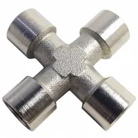 LEGRIS Metal Pipe Cross: Cross, 1/8 in x 1/8 in x 1/8 in x 1/8 in, Nickel-Plated Brass, 870 psi (MPN 0908 00 10)