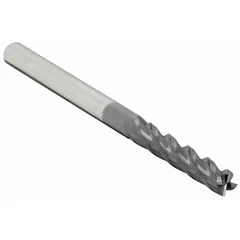 General purpose carbide square end mill with AlTiN coating for heat and wear resistance. Features 4 flutes, 1/4" mill diameter, 1-1/2" length of cut, and 4" overall length. Suitable for milling steel, stainless steel, and cast iron.