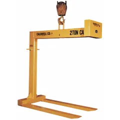 This fixed-type pallet lifter from CALDWELL has a maximum load capacity of 2,000 lb and a maximum fork spacing of 25 in. It is used in material handling operations to lift and transport palletized loads in warehouses, distribution centers, and manufacturing facilities.