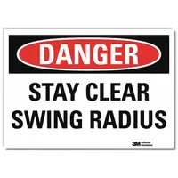 Danger Sign: Reflective Sheeting, Adhesive Sign Mounting, 10 in x 14 in Nominal Sign Size, Danger (MPN U3-1994-RD_14X10)