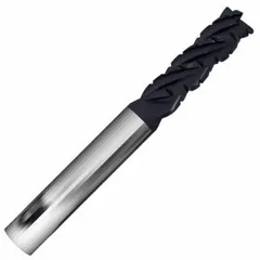 This carbide corner-radius end mill is designed for fast cutting of stainless steel and super alloys. It features an AlCrN coating, 4 flutes, a 3/4" mill diameter, and a 1-5/8" length of cut. The corner-radius design reduces chipping and improves tool life in high-heat machining applications.