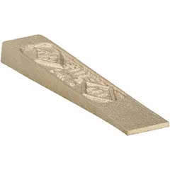 Non-sparking set-up wedge made of aluminum bronze, 1/2 in wide with a maximum height of 1/4 in. Used for aligning and separating flanges in hazardous environments where spark-free tools are required.