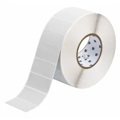 BRADY Pre-Cut Label Stock Roll: 1 1/4 in x 2 3/4 in, Rubber - Brady Thermal Transfer Precut Label Rolls