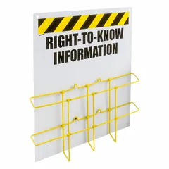 Wall-mount information station for organizing and displaying safety signs, instructions, or documents in industrial facilities. Overall dimensions: 20 in height, 14 in width, 5 in depth. Mounting hardware not included.