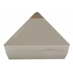 Triangle (T) indexable turning insert for finishing and light roughing operations on lathes. Suitable for general machining applications requiring a sharp cutting edge.